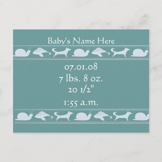 Aankondiging Baby Boy (Achterkant)