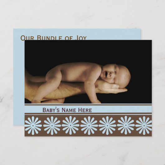 Aankondiging Baby Boy (Voorkant / Achterkant)