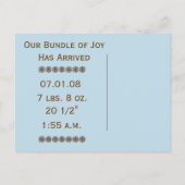 Aankondiging Baby Boy (Achterkant)