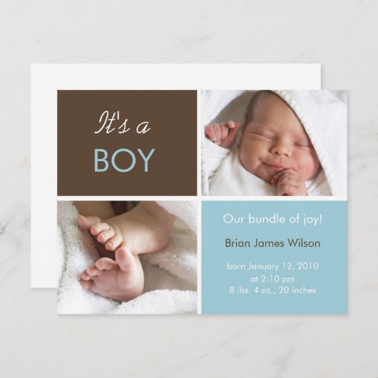 Aankondiging Baby Boy (Voorkant / Achterkant)