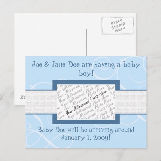 Aankondiging Baby Boy (Voorkant / Achterkant)