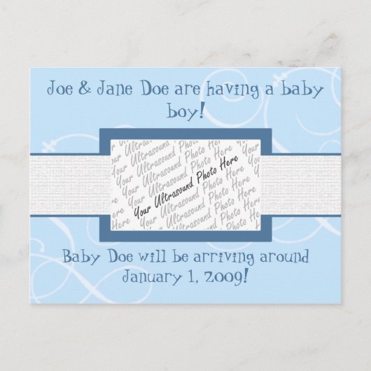 Aankondiging Baby Boy (Voorkant)