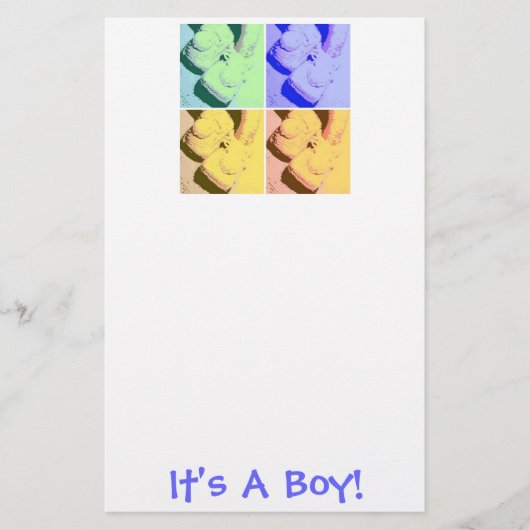 Aankondiging Baby Boy Briefpapier (Voorkant)