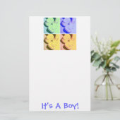 Aankondiging Baby Boy Briefpapier (Staand voorkant)