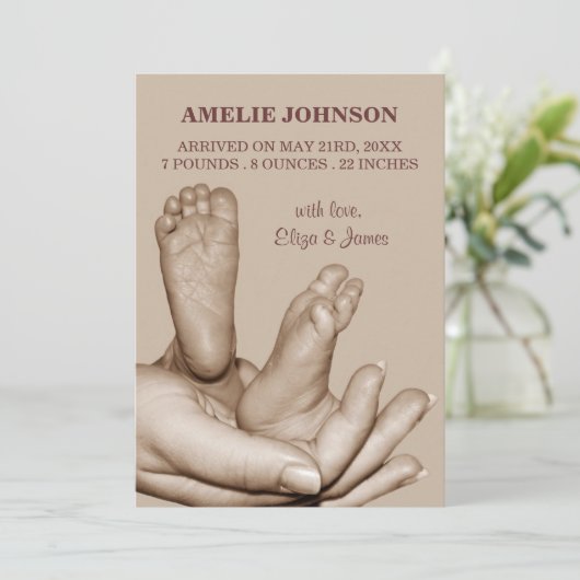 Aankondiging baby geboorte (Staand voorkant)