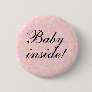 Aankondiging BABY Inside Girl Ronde Button 5,7 Cm
