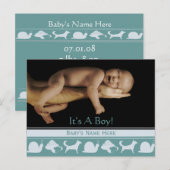 Aankondiging baby jongen (Voorkant / Achterkant)