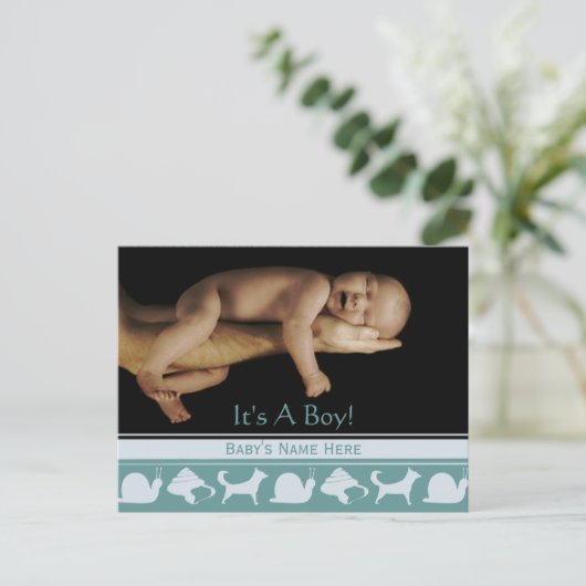 Aankondiging baby jongen (Staand voorkant)