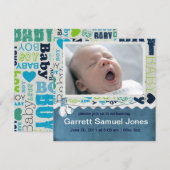 Aankondiging baby jongen (Voorkant / Achterkant)