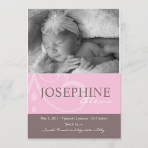 Aankondiging Baby ornament Pink