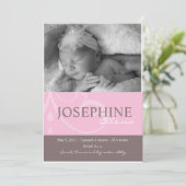 Aankondiging Baby ornament Pink (Staand voorkant)