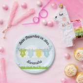 Aankondiging baby papieren bordje (Feest)