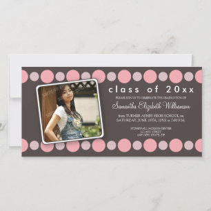 Aankondiging baby roze pokadots Aangepast Afstuder