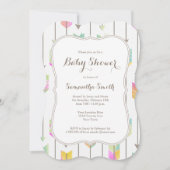 Aankondiging Baby shower gekleurd pijlen (Voorkant)