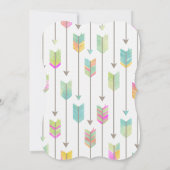 Aankondiging Baby shower gekleurd pijlen (Achterkant)