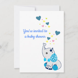 Aankondiging baby shower met Baby olifant