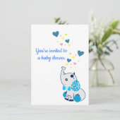 Aankondiging baby shower met Baby olifant (Staand voorkant)