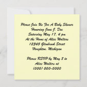 Aankondiging  Baby shower partij (Achterkant)