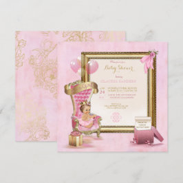 Aankondiging Baby Shower Prinsessen Kroon Goud Roz