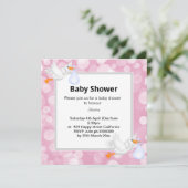 Aankondiging baby shower roze bruine zeemeermin (Staand voorkant)