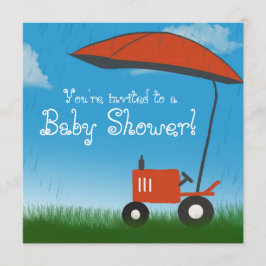 Aankondiging Baby shower trekker: Red Tractor