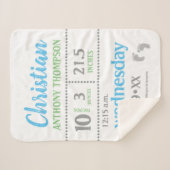 Aankondiging babyjongen, blauw, groen, grijs, prin sherpa deken (Voorkant (horizontaal))