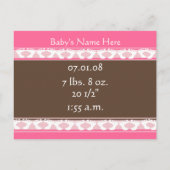 Aankondiging babymeisje (Achterkant)