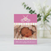 Aankondiging babymeisje - Vlinders (Staand voorkant)