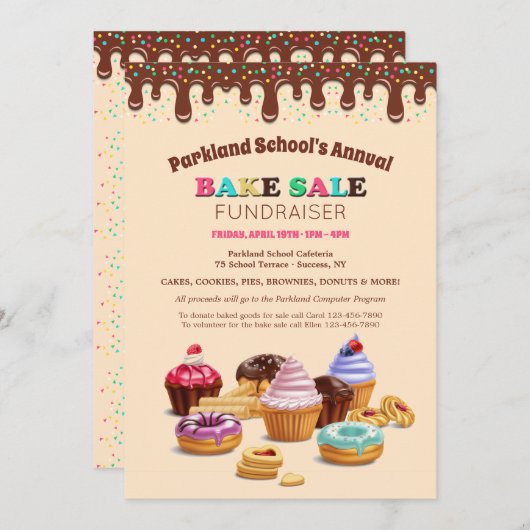 Aankondiging Bake Sale (Voorkant / Achterkant)