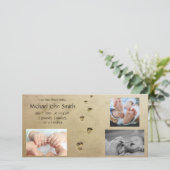 Aankondiging Beach Footprints Baby (Staand voorkant)