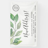 Aankondiging bedrijfsverplaatsing Logo Spandoek (Verticaal)