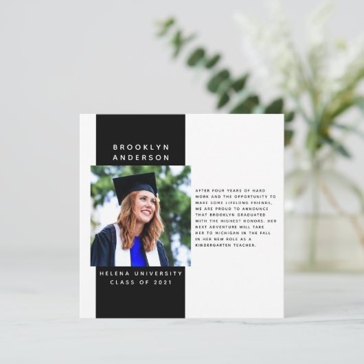 Aankondiging bericht Afstuderen moderne foto's (Staand voorkant)