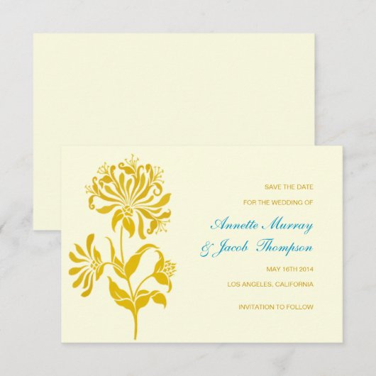 Aankondiging bewaar de datum | Bloem | gotur (Voorkant / Achterkant)