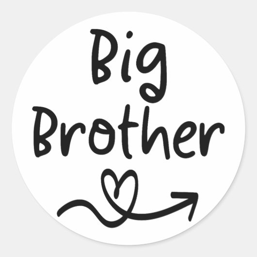 Aankondiging Big Brother | Bijpassende familie van Ronde Sticker (Voorkant)