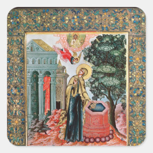 Aankondiging bij de Fontein Vierkante Sticker