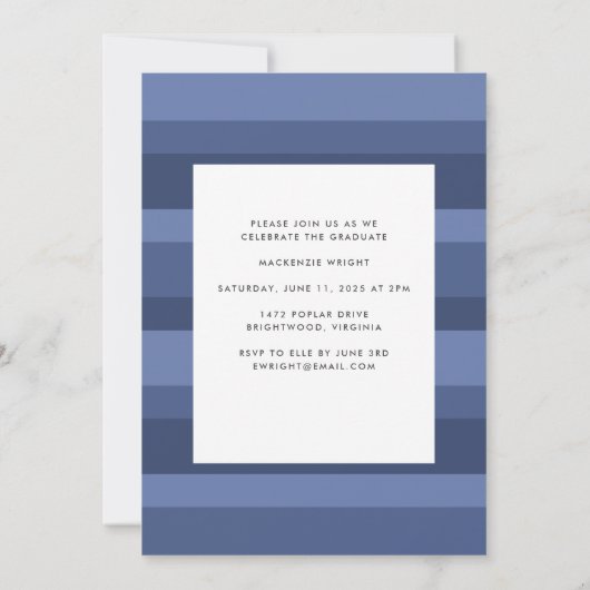 Aankondiging blauw Afstuderen Retro Arch (Achterkant)