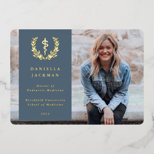 Aankondiging blauw Asclepius Medical Afstuderen (Voorkant)