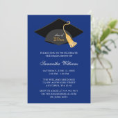 Aankondiging blauw Pet en Afstuderen Tassel (Staand voorkant)