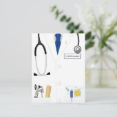 Aankondiging blauw Stropdas nieuwe arts (Staand voorkant)