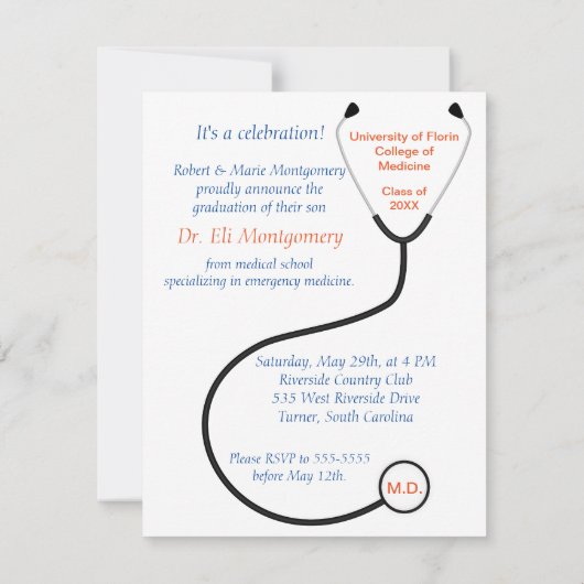 Aankondiging blauw Stropdas nieuwe arts (Achterkant)