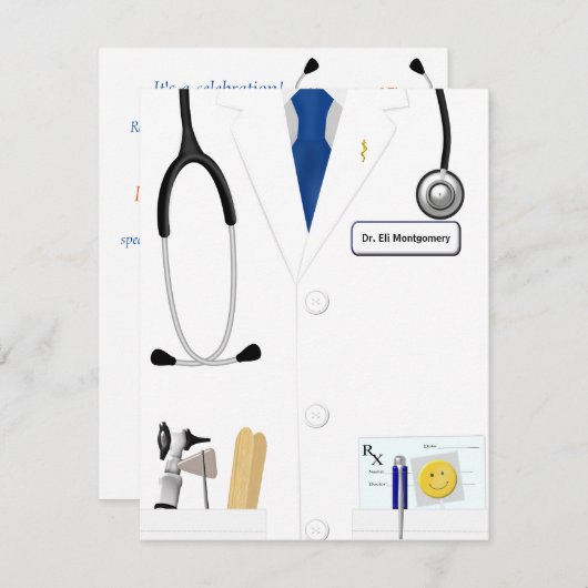 Aankondiging blauw Stropdas nieuwe arts (Voorkant / Achterkant)