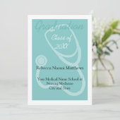 Aankondiging blauw/wit modern medisch Afstuderen (Staand voorkant)