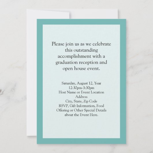 Aankondiging blauw/wit modern medisch Afstuderen (Achterkant)