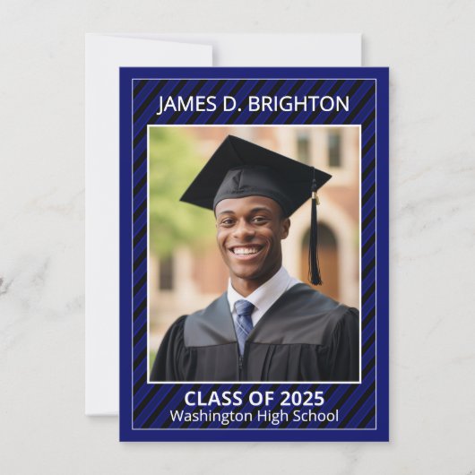 Aankondiging blauwe Afstuderen foto (Voorkant)
