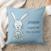 Aankondiging blauwe Bunny Birth Kussen (Deken)