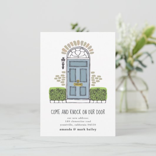 Aankondiging blauwe deurbewegingen (Staand voorkant)