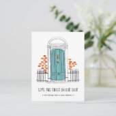 Aankondiging blauwe deurbewegingen (Staand voorkant)