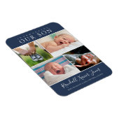 Aankondiging blauwe foto van Collage Baby Magneet (Rechterzijde)