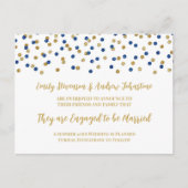 Aankondiging blauwe goudConfetti Verloving (Voorkant)