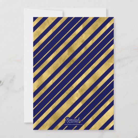 Aankondiging blauwe gouden geometrische foto-Afstu (Achterkant)